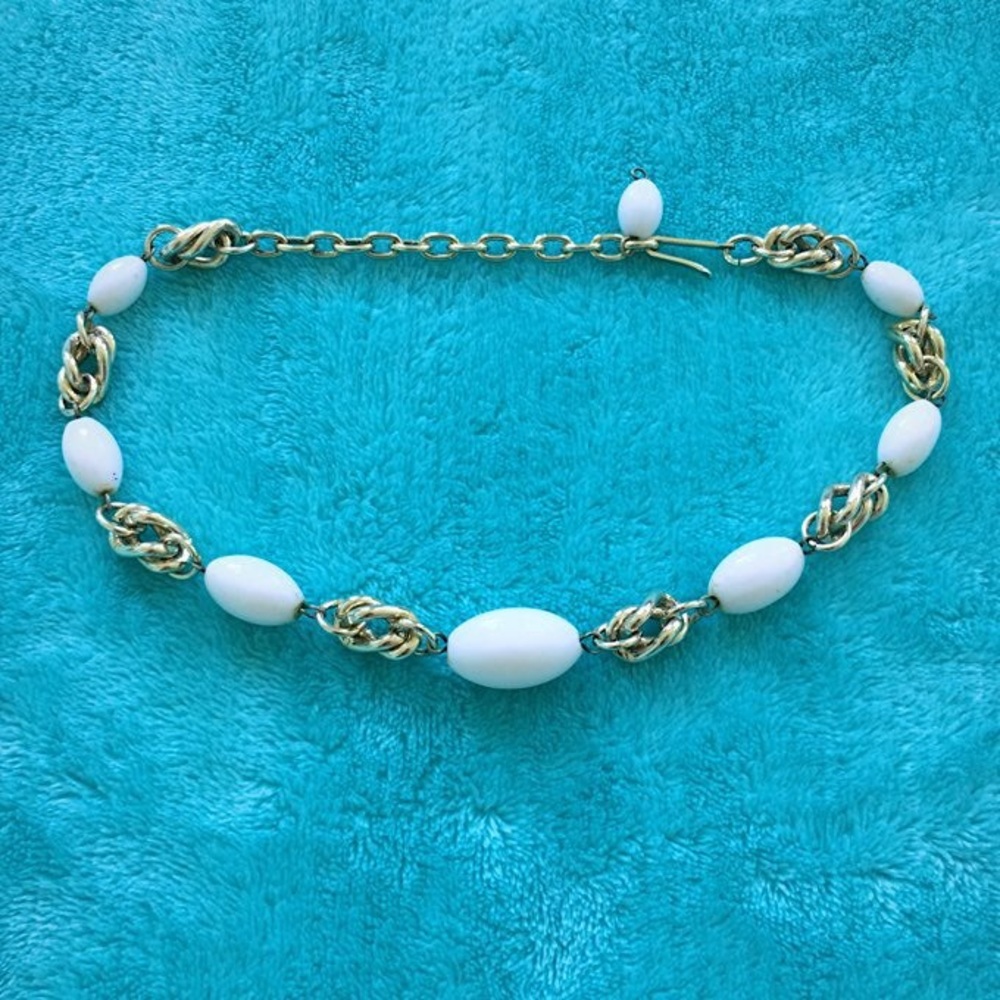 Vintage German Stamped Beaded Chain Choker